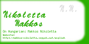 nikoletta makkos business card